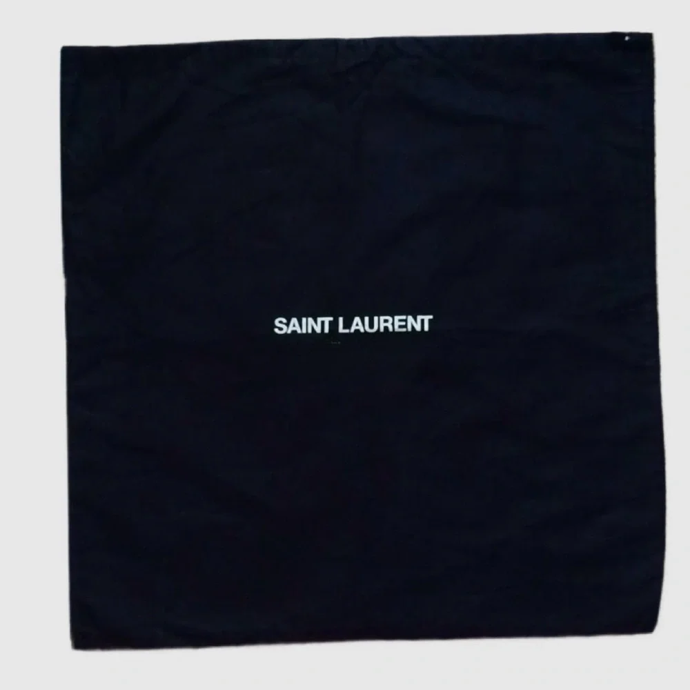 YSL Saint Laurent Twill Drawstring Dust Bag Fully Lined Black 15 X !%